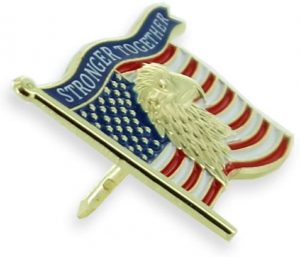 STRONGER TOGETHER Flag Pin on it's side